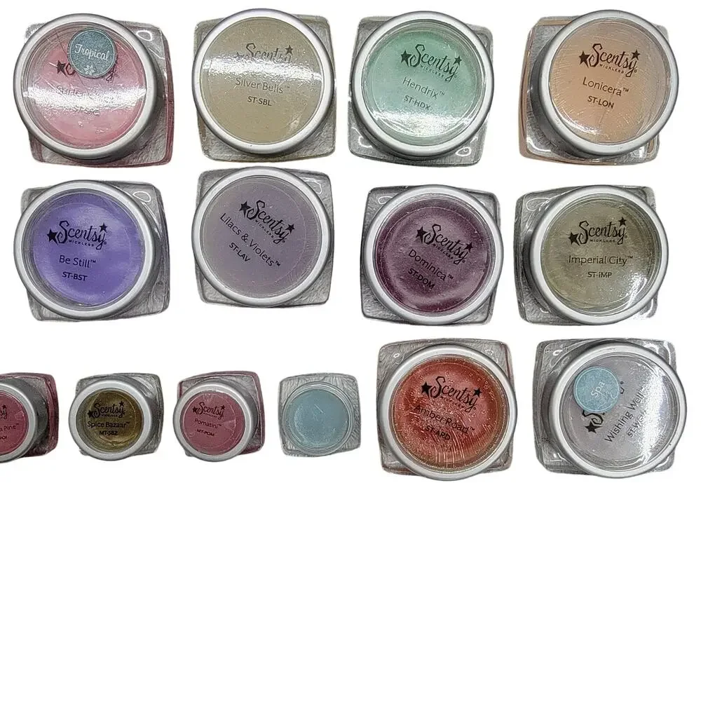 Scentsy Mixed Fragrance Tester Pots Tin Lot 28pc Retired Scents Duke Peligro
